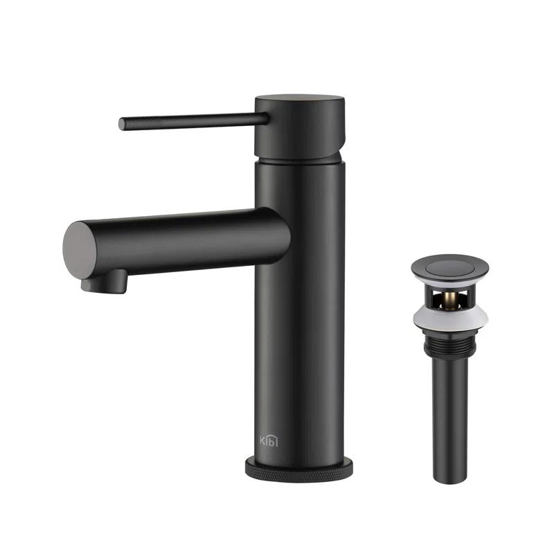 Sleek Matte Black Single-Handle Bathroom Faucet with High-Arc Spout