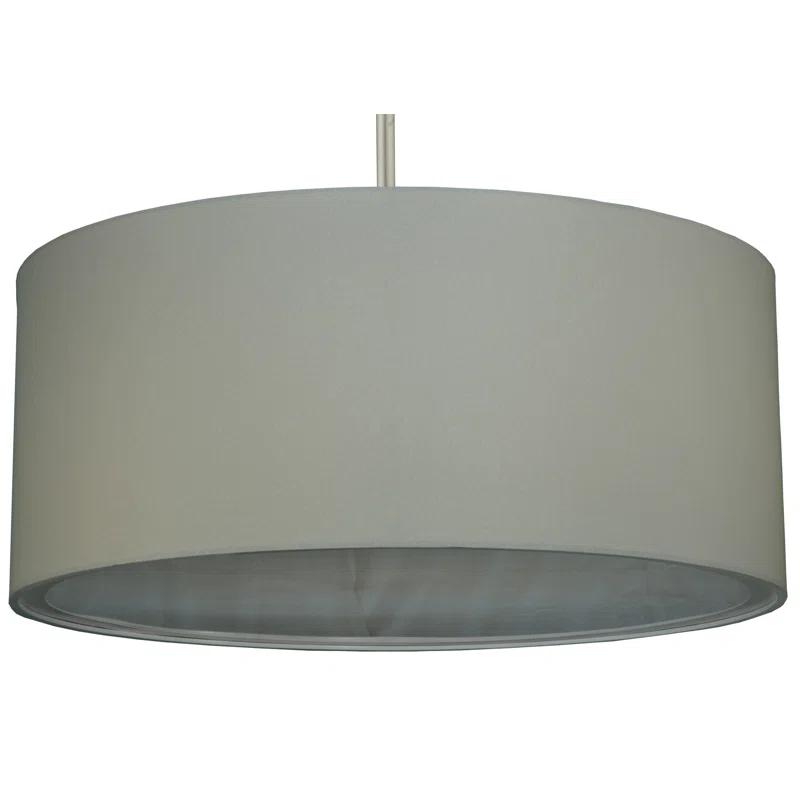 Cilindro Cream Textrene 78" Wide Nickel Drum Pendant with LED