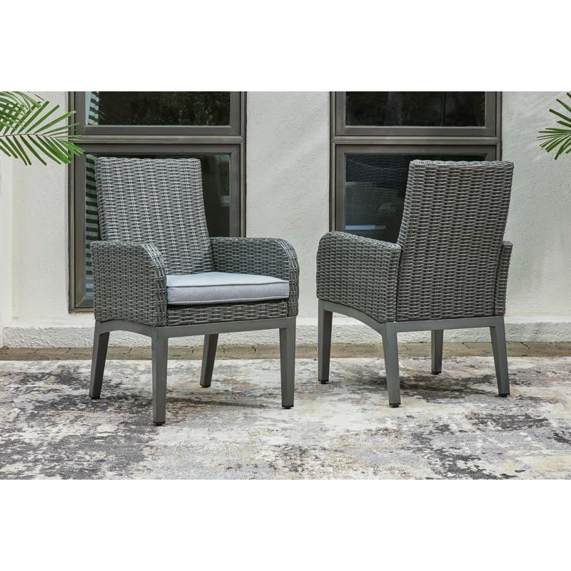 Elite Park Gray and White Transitional Arm Chair with Cushions