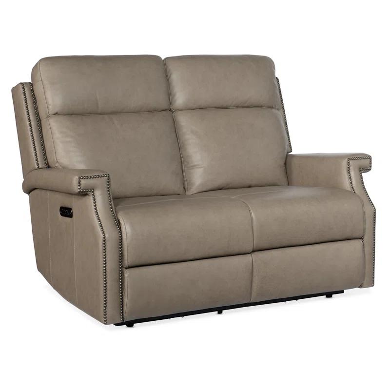 Shattered Stone Top Grain Leather Power Reclining Loveseat