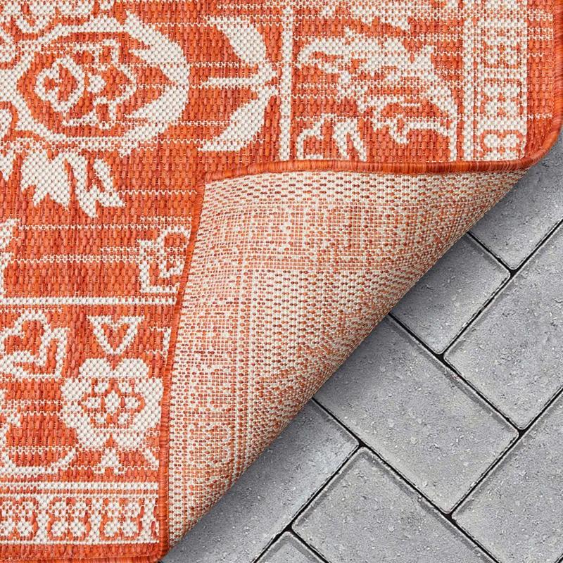 Lia Delphi Persian Oriental Orange Indoor/Outdoor Area Rug