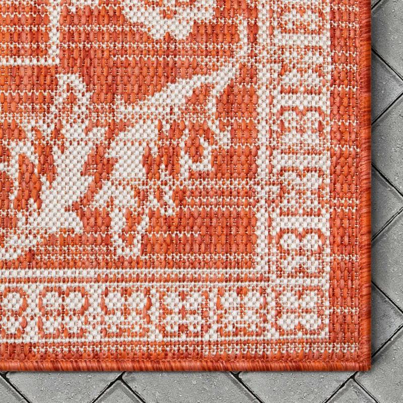 Lia Delphi Persian Oriental Orange Indoor/Outdoor Area Rug