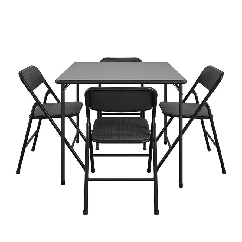 COSCO COSCO 5-Piece Folding Fabric Dining Set & 34" Vinyl Card Table