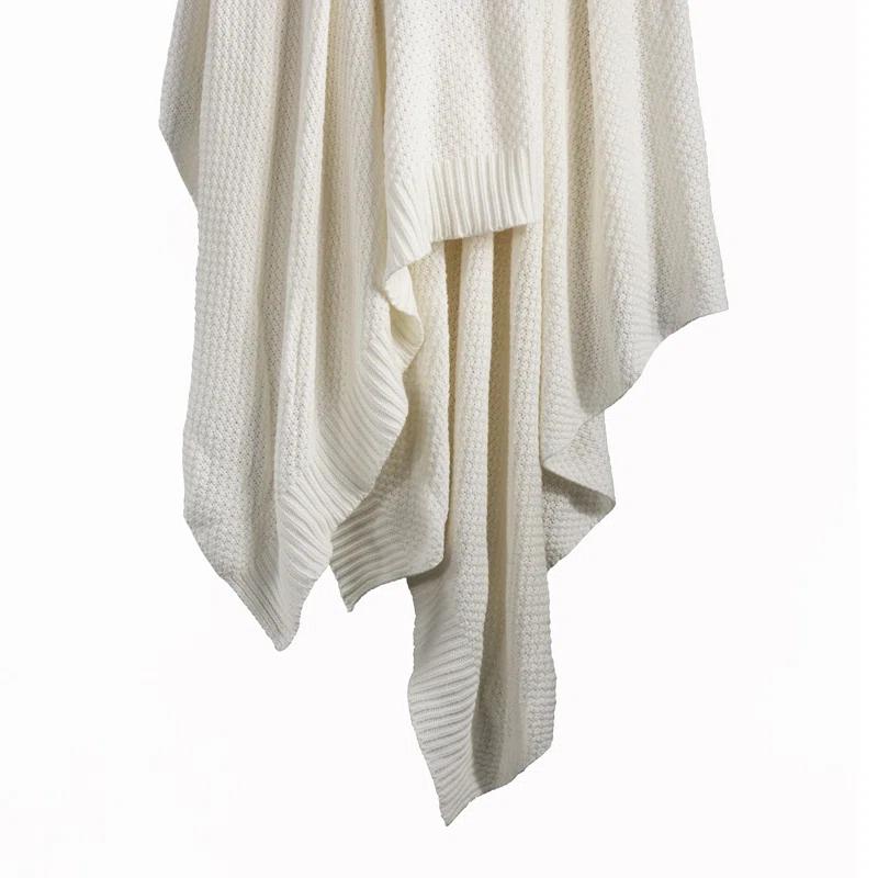 Cotton Cable Knit Solid Color Classic Chic Modern Rustic Throw Blanket