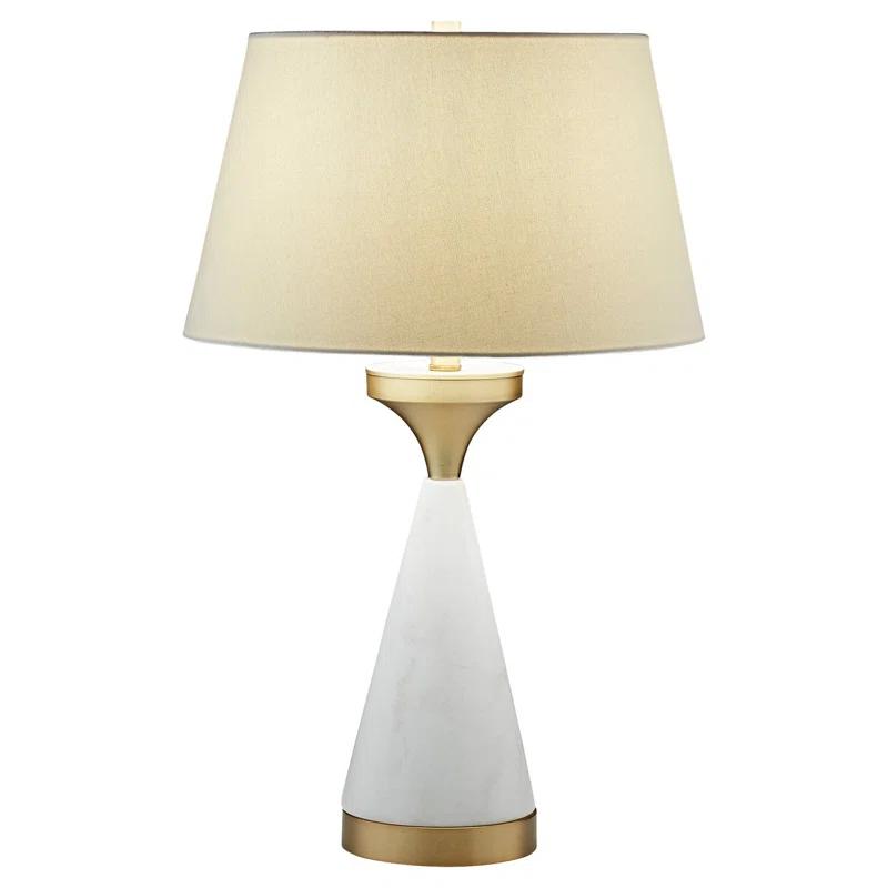 Elegant Gold and White Transitional Table Lamp