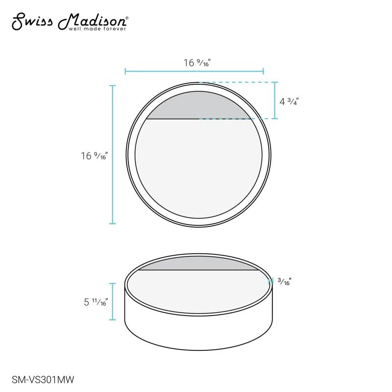 Beau 16.5'' Matte White Ceramic Round Vessel Bathroom Sink