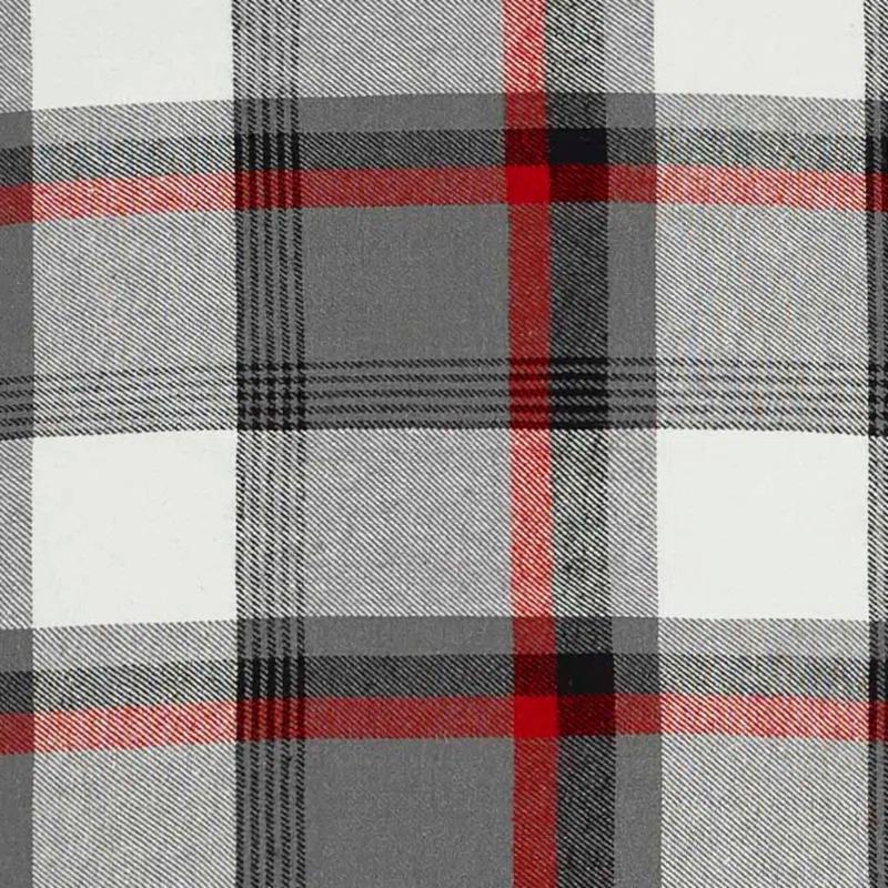 Eddie Bauer Cozy Plaid Sherpa 18" Square Throw Pillow in Gray and Red