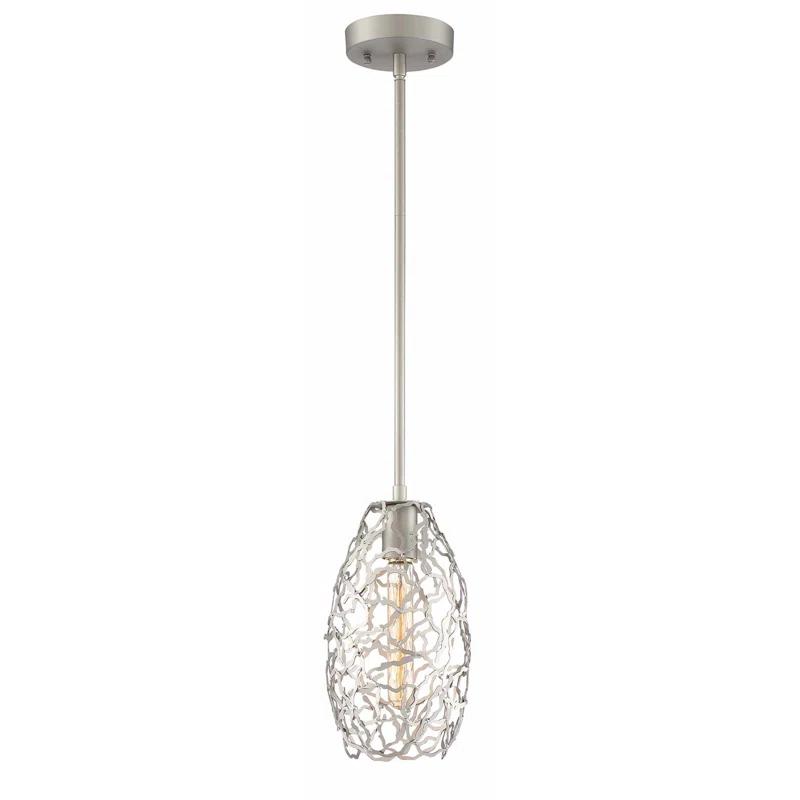 Helios Contemporary Mini Satin Nickel LED Pendant Light