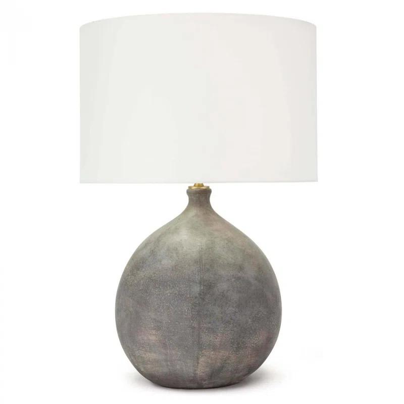 Regina Dover 17" Brown Ceramic Table Lamp with Linen Shade