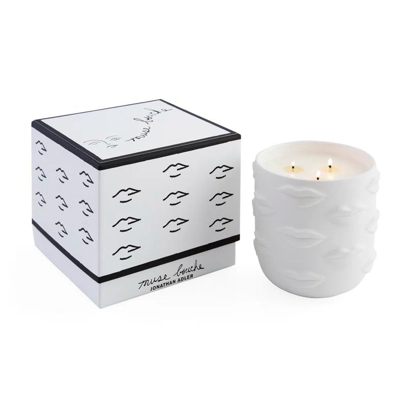 Warm Citrus Scented Soy Candle in White Gala Vessel