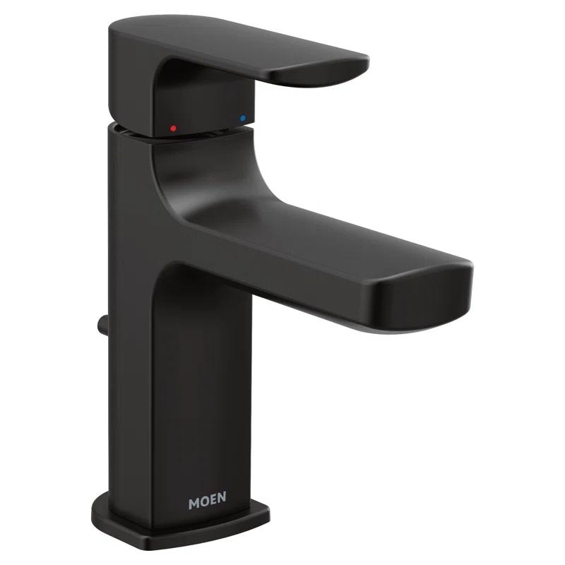 Sleek Matte Black Modern Bathroom Faucet with Chrome Accents