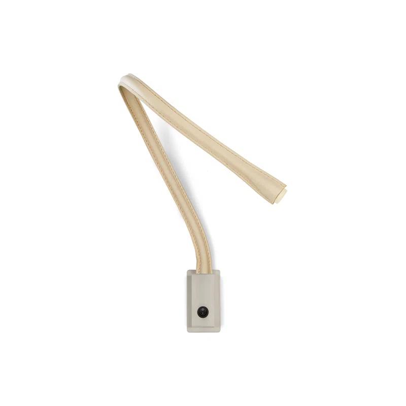 Flexiled 35.4" Satin Nickel Energy Star LED Sconce with Ivory Leather