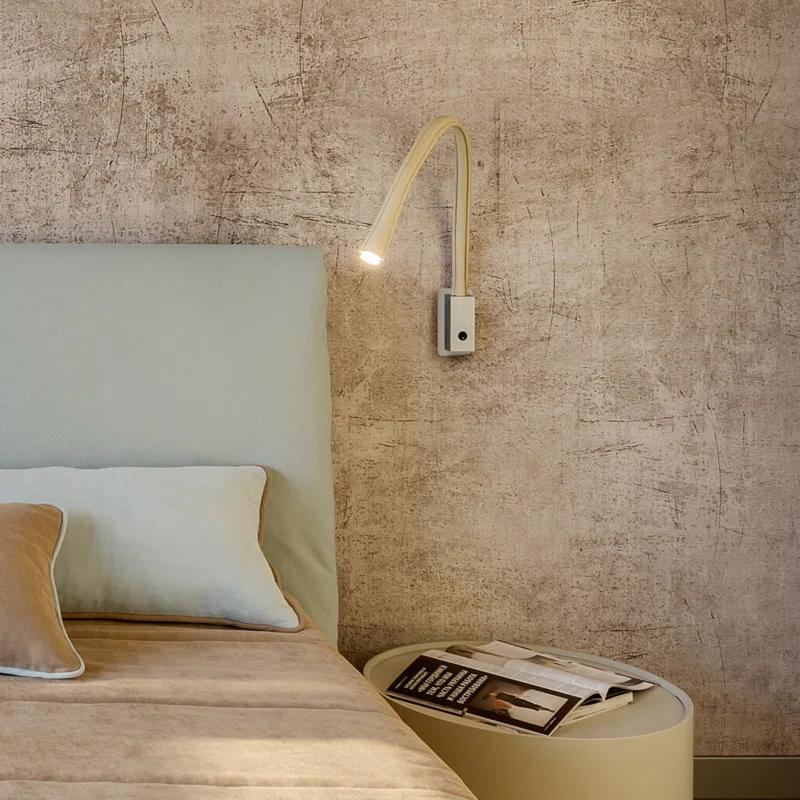 Flexiled 35.4" Satin Nickel Energy Star LED Sconce with Ivory Leather
