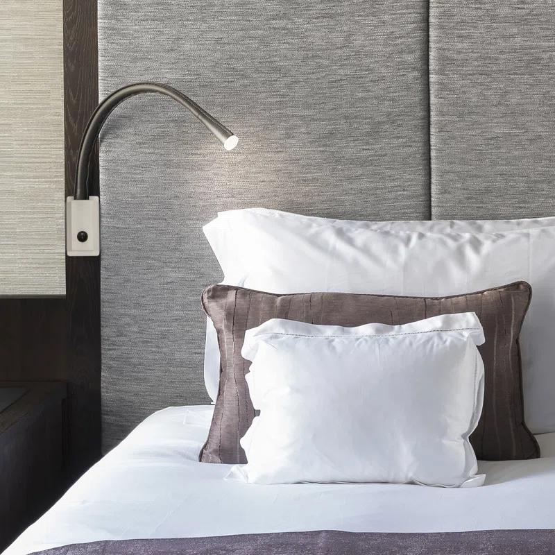 Flexiled 35.4" Satin Nickel Energy Star LED Sconce with Ivory Leather