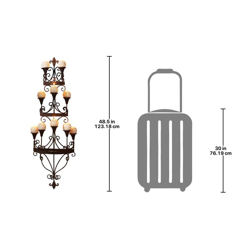 Design Toscano Carbonne Candle Chandelier Wall Sconce