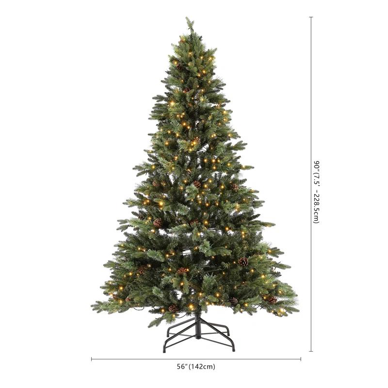 Safavieh Couture 7.5' Lighted Pine Christmas Tree