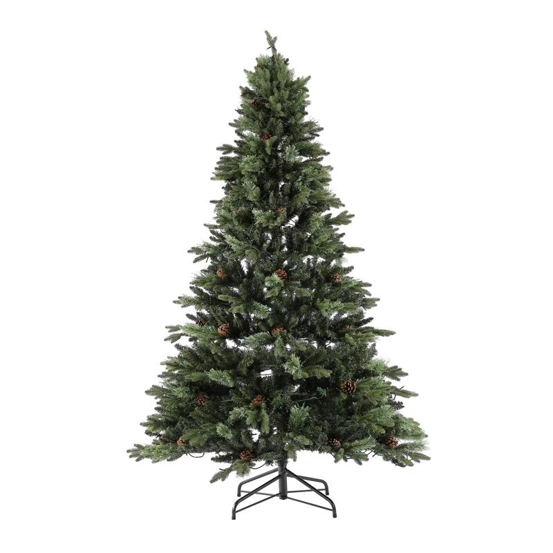 Festive Pine 7.5' Pre-Lit Multicolor Christmas Tree with Pine Cones