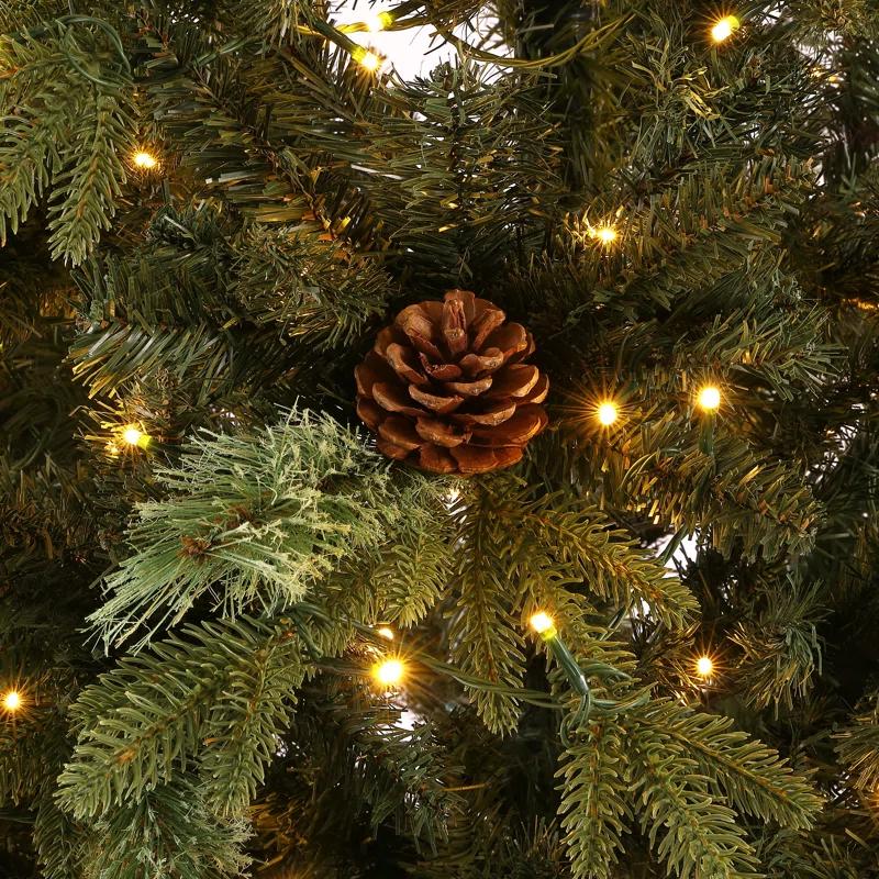 Festive Pine 7.5' Pre-Lit Multicolor Christmas Tree with Pine Cones
