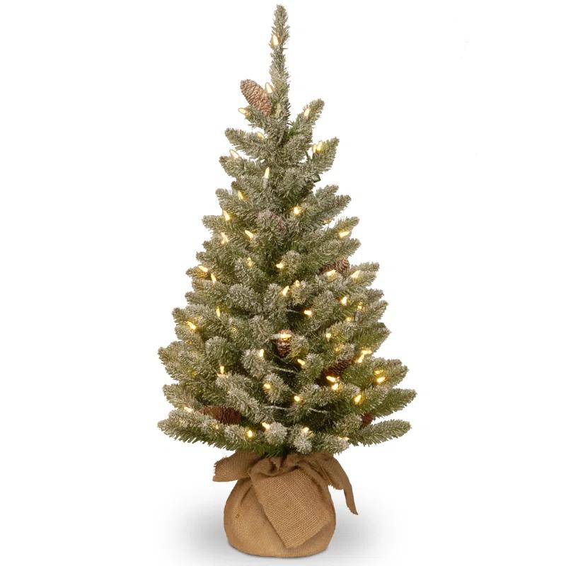 0'' Lighted Artificial Cedar Christmas Tree