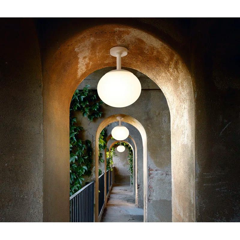 Elipse White 19.69'' W LED Outdoor Semi Flush Mount