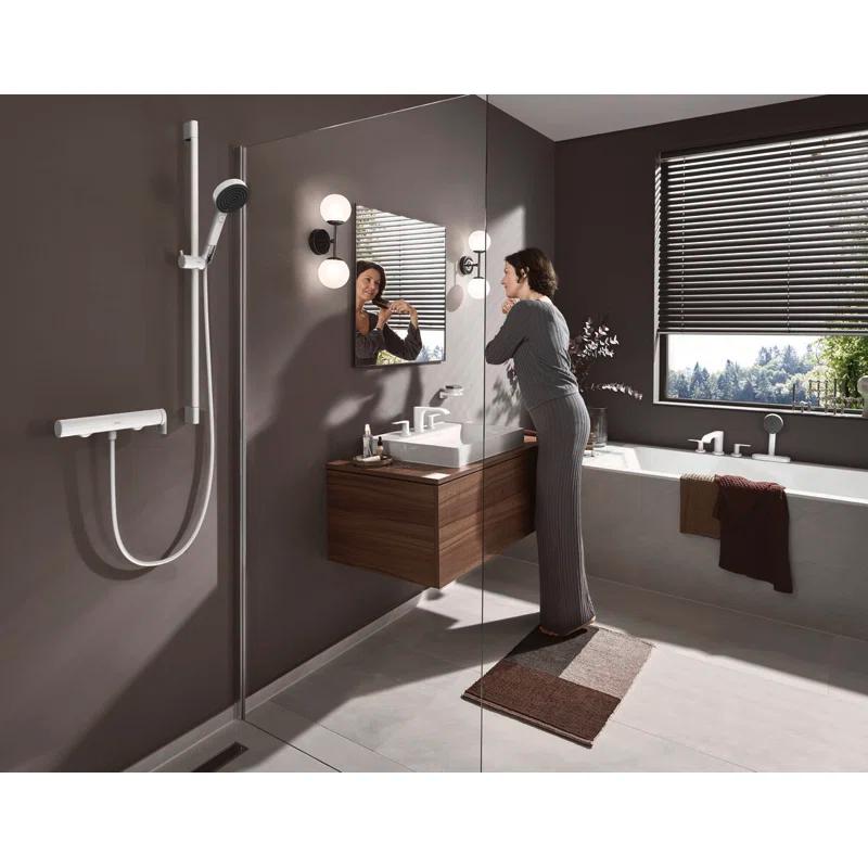 Elegant White Nickel Widespread Bathroom Faucet with Ceramic Disc Valve