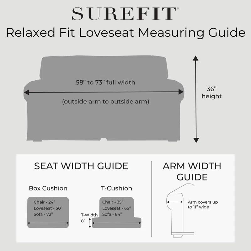 Sure Fit Polyester Box Cushion Loveseat Slipcover