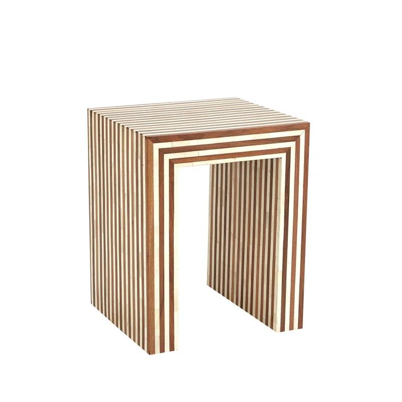 Sienna Rectangular Solid Mango & Walnut Wood Nesting End Table