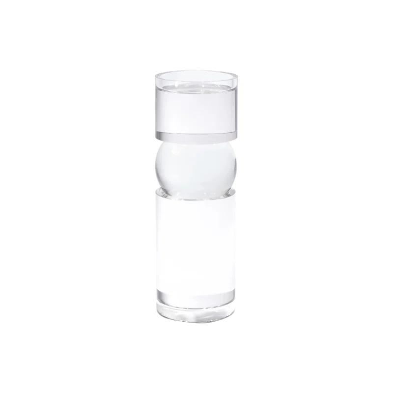 Elegant 11.5" Crystal Glass Candlestick Holder for 3" Pillar