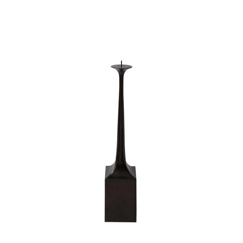 Giacometti-Inspired Bronze & Aluminum Tall Candlestick Holder