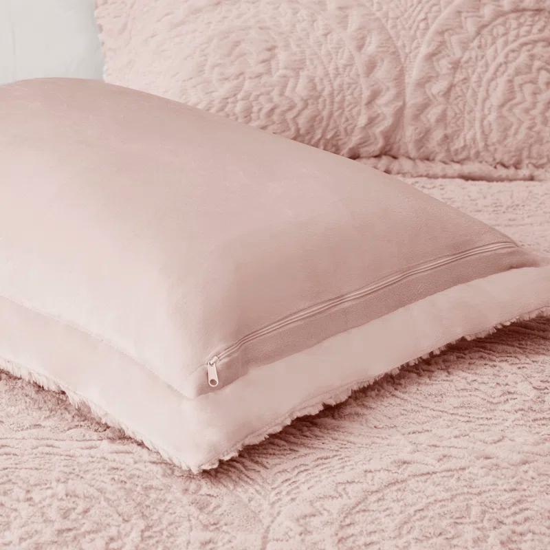 Madison Park Arya Embroidered Medallion Faux Fur Ultra Plush Comforter Set