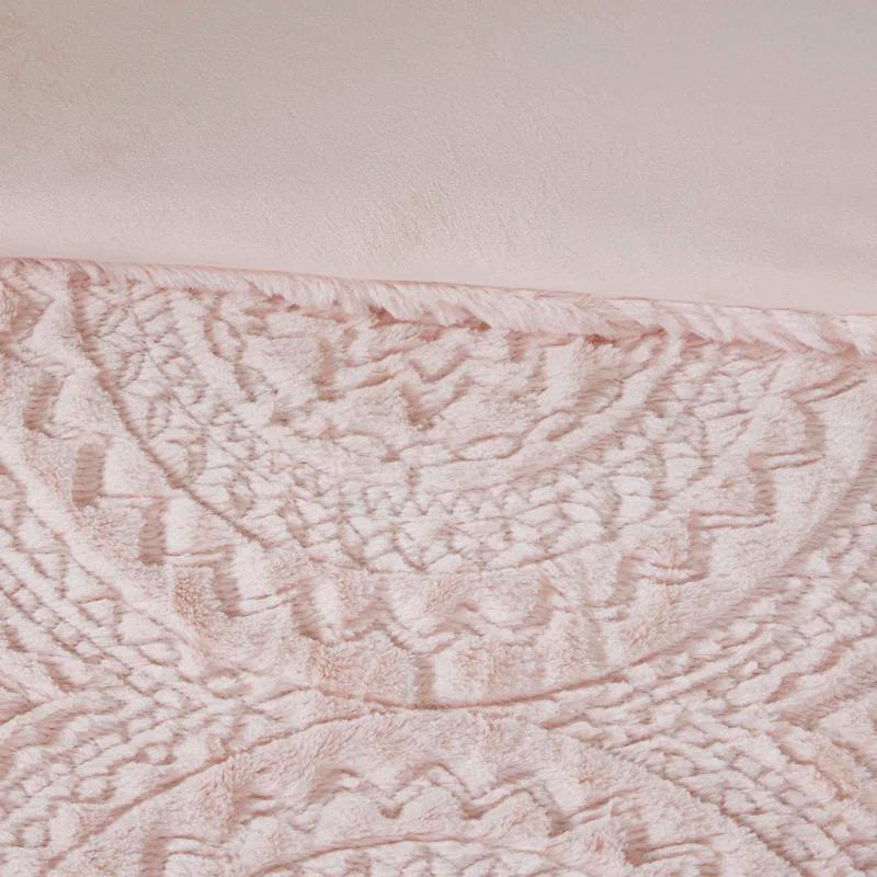 Madison Park Arya Embroidered Medallion Faux Fur Ultra Plush Comforter Set