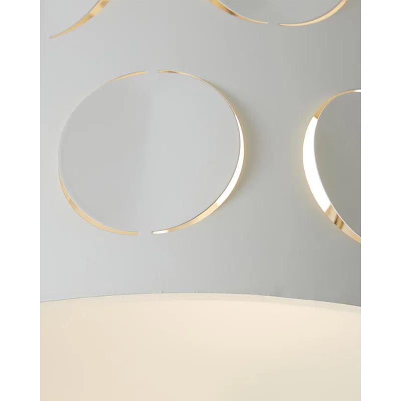 Dottie Polished Nickel 13" Brass-Glass Drum Flush Mount