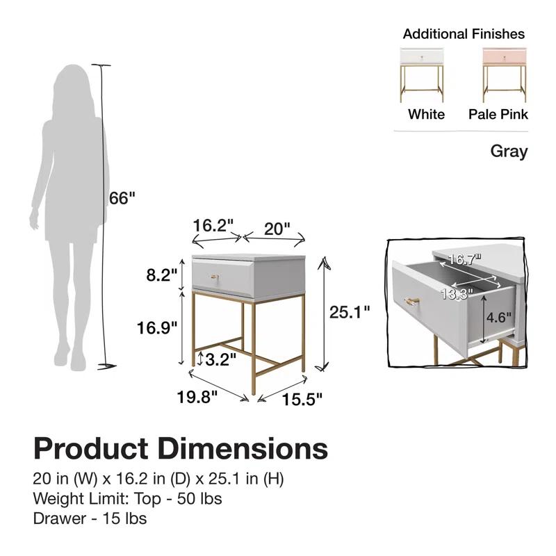Effie 1-Drawer Nightstand
