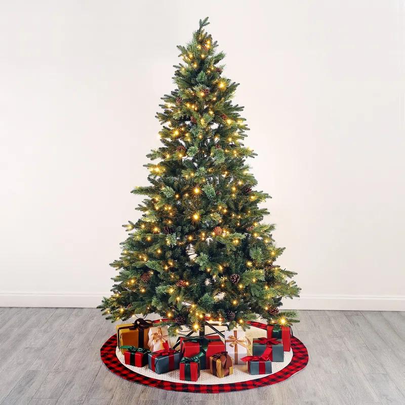 Festive Pine 7.5' Pre-Lit Multicolor Christmas Tree with Pine Cones