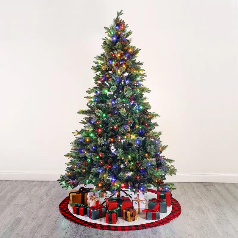 Festive Pine 7.5' Pre-Lit Multicolor Christmas Tree with Pine Cones