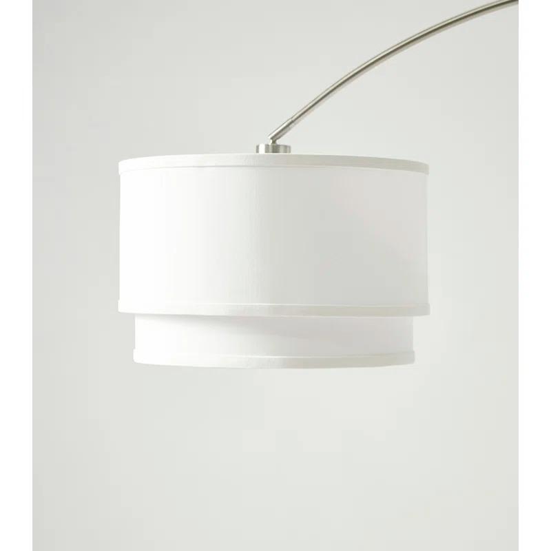 Mason 81" Modern White LED Arc Floor Lamp with Adjustable Drum Shade