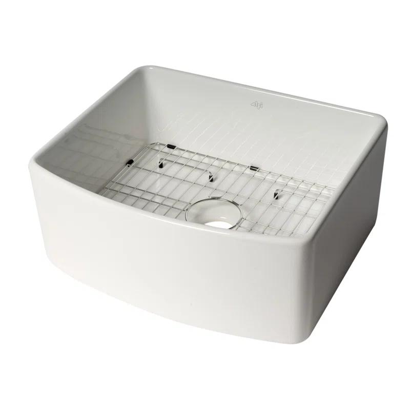 24'' L Flush Single Bowl Fireclay Kitchen Sink