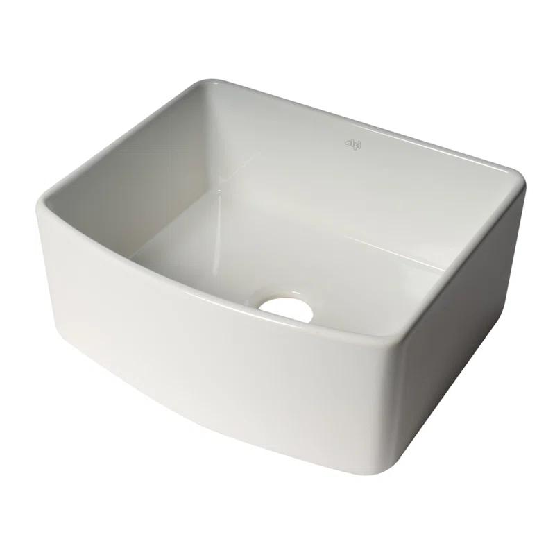 24'' L Flush Single Bowl Fireclay Kitchen Sink