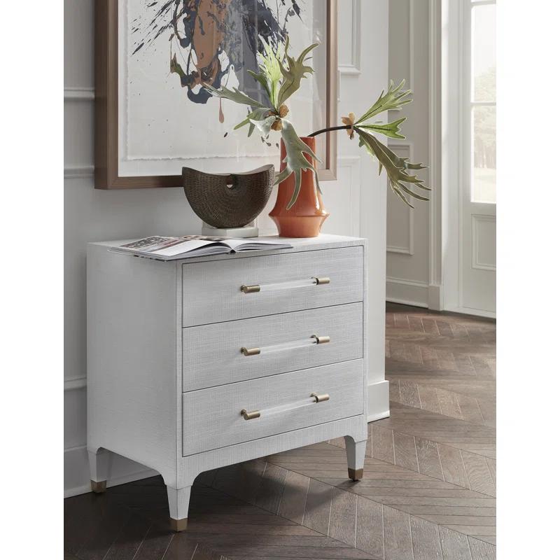 Gray Metal and Wood Rectangular Nightstand with Storage