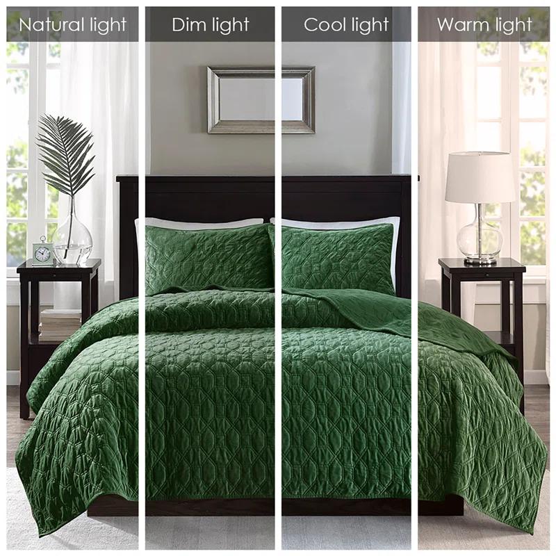 Madison Park Harper 3 Piece Velvet Quilt Set