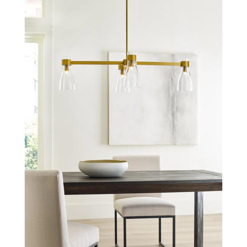 Moritz 24'' Burnished Brass Four Light Linear Chandelier