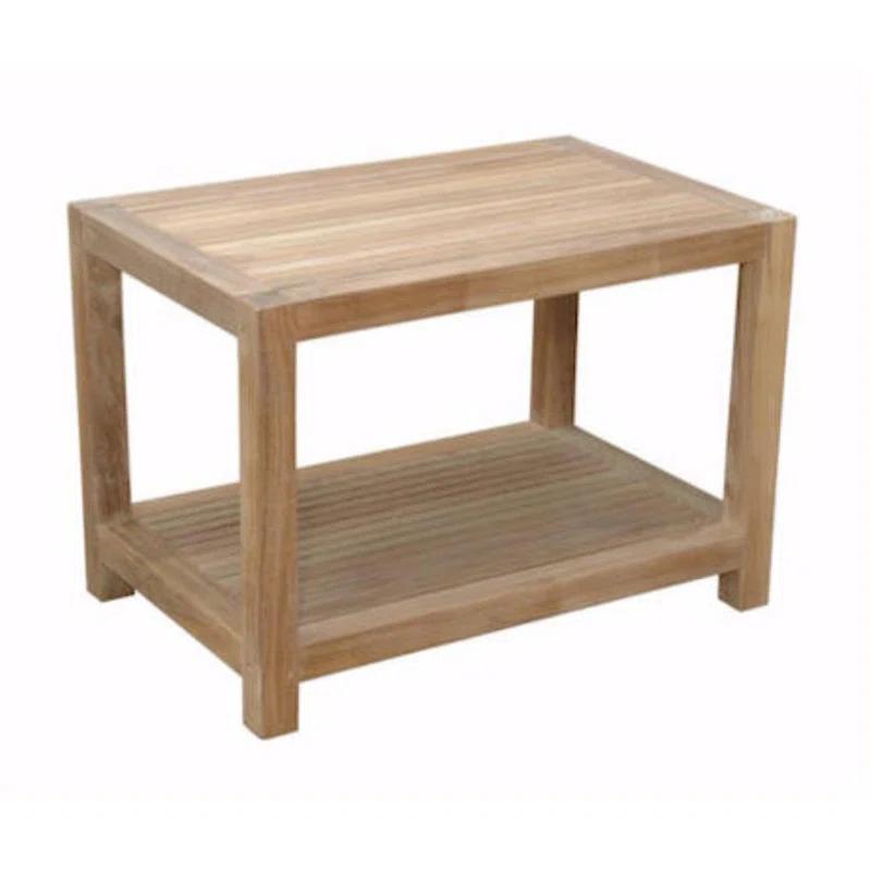 Windsor Teak Square 2-Tier Patio Side Table