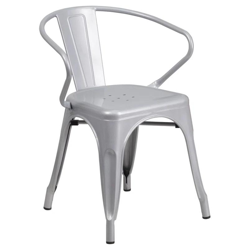 Flash Furniture Hucheson Metal Indoor-Outdoor Chair with Arms