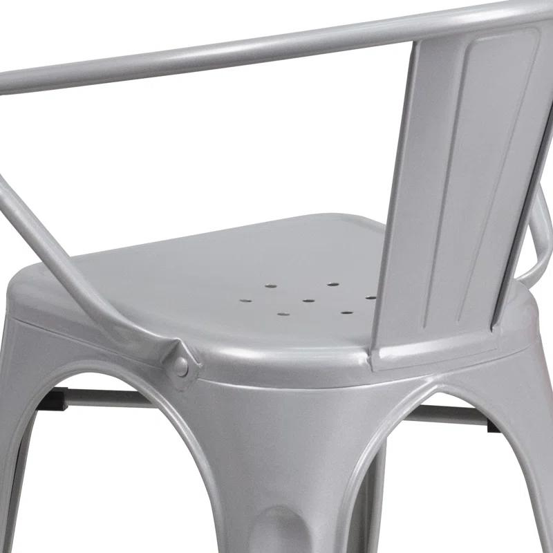 Flash Furniture Hucheson Metal Indoor-Outdoor Chair with Arms
