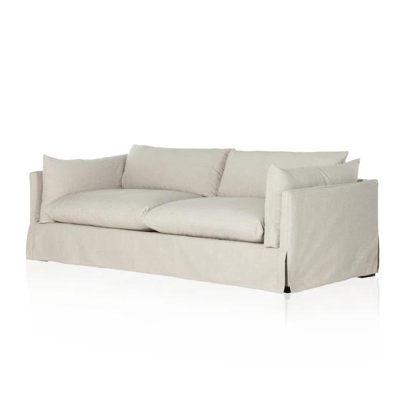 Bennett Moon 90.5'' White Contemporary Slipcovered Sofa