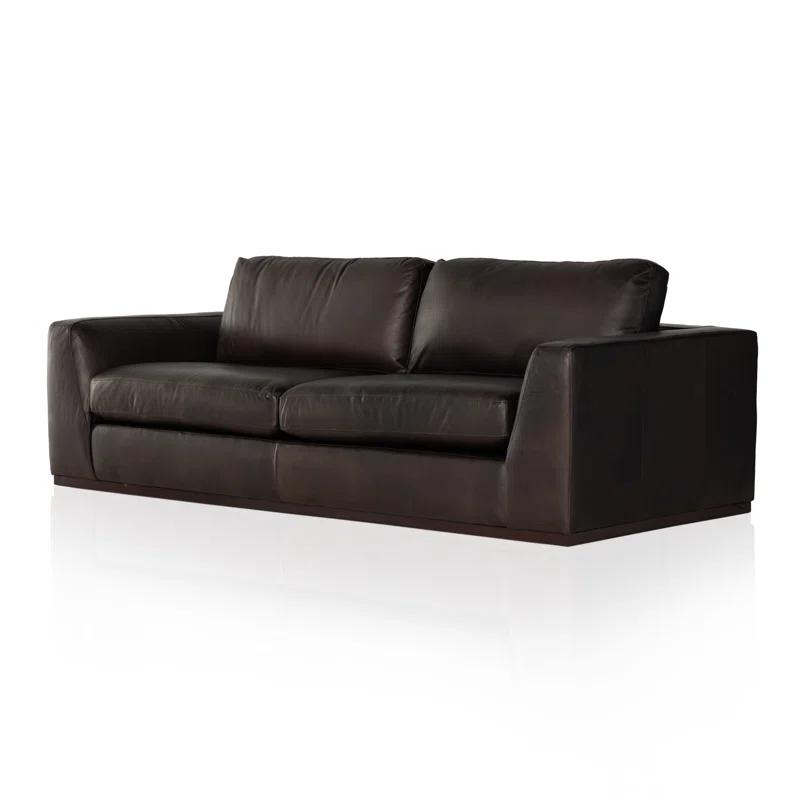 Heirloom Cigar Leather Sofa with Flared Arms