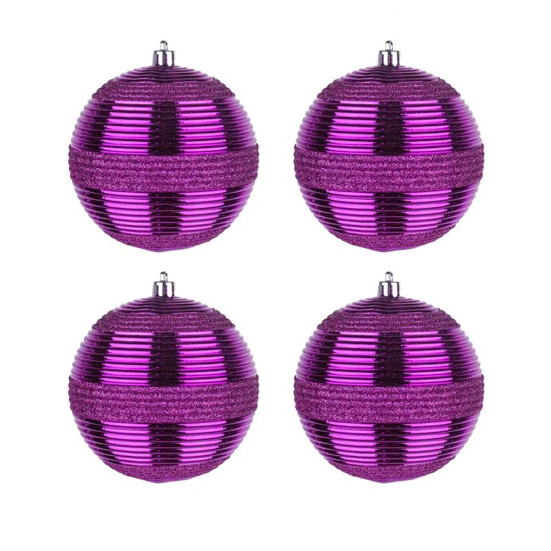 The Holiday Aisle® Shatterproof Swirling Ball Ornaments (Set of 4)