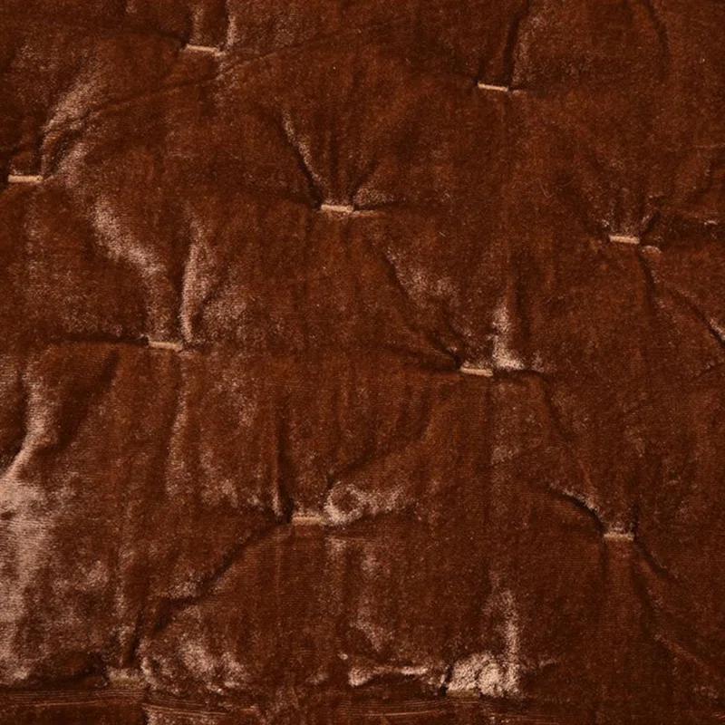 Copper Brown Twin Velvet Quilt Set with Lustrous Sheen