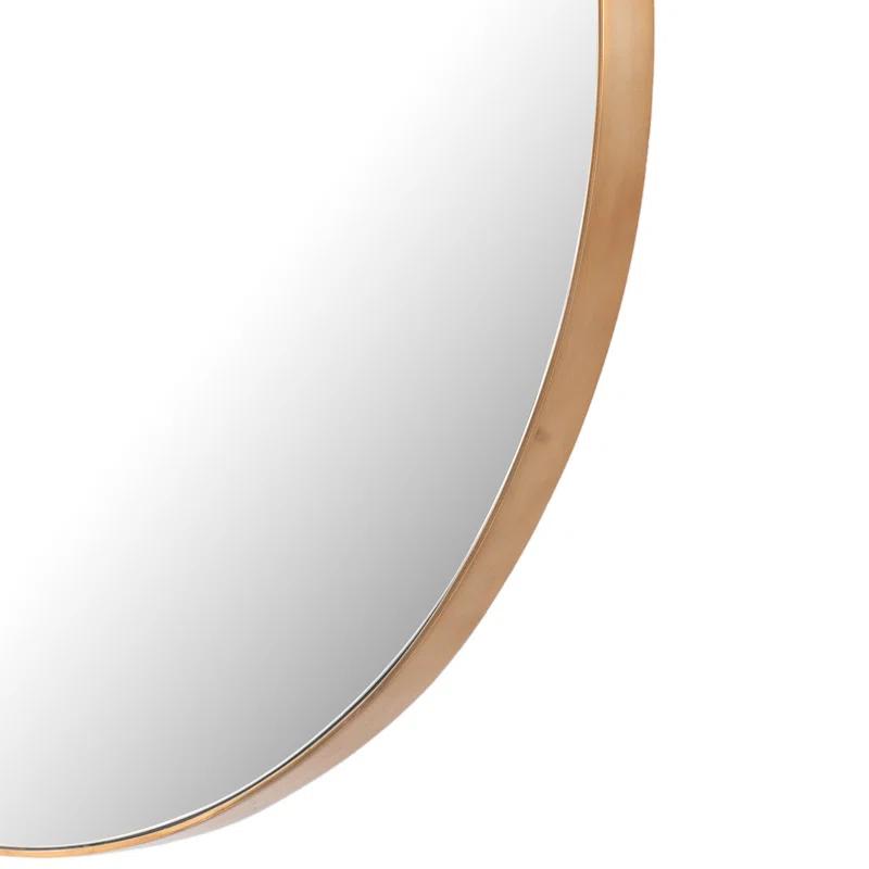 47" Polished Brass Round Wall Mirror with Aluminum Frame