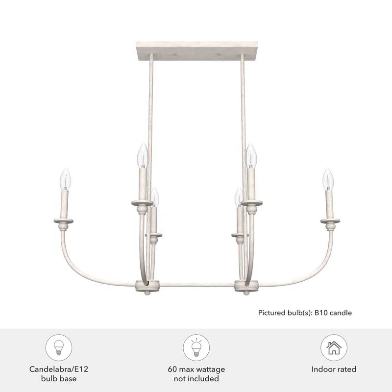 Hunter Southcrest 6 Light Linear Chandelier Ceiling Light Fixture